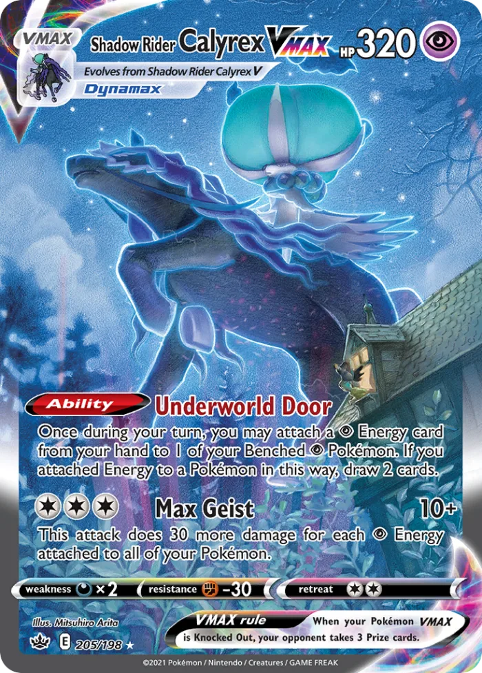 Shadow Rider Calyrex VMAX #205 Chilling Reign Pokemon card