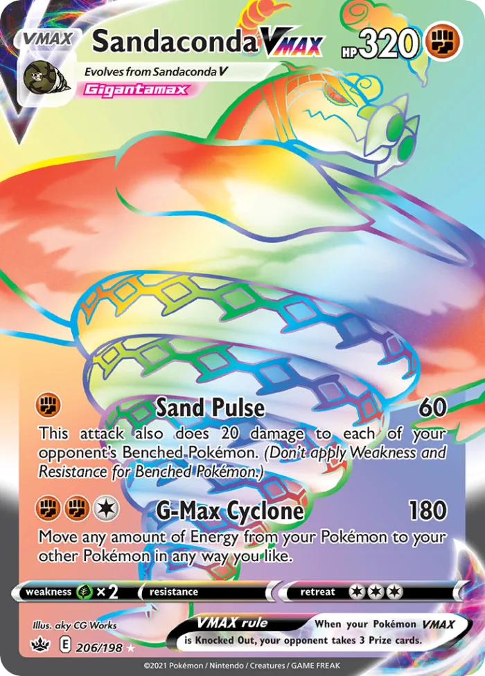 Sandaconda VMAX #206 Chilling Reign Pokemon card