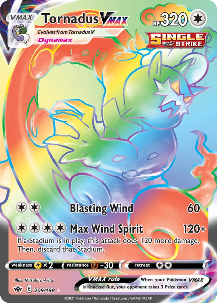 Tornadus VMAX #209 Chilling Reign Pokemon card