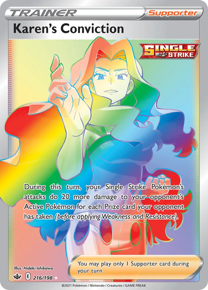 Karen's Conviction #216 Chilling Reign Pokemon card