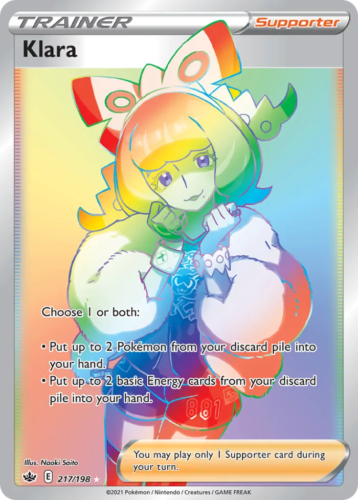 Klara #217 Chilling Reign Pokemon card