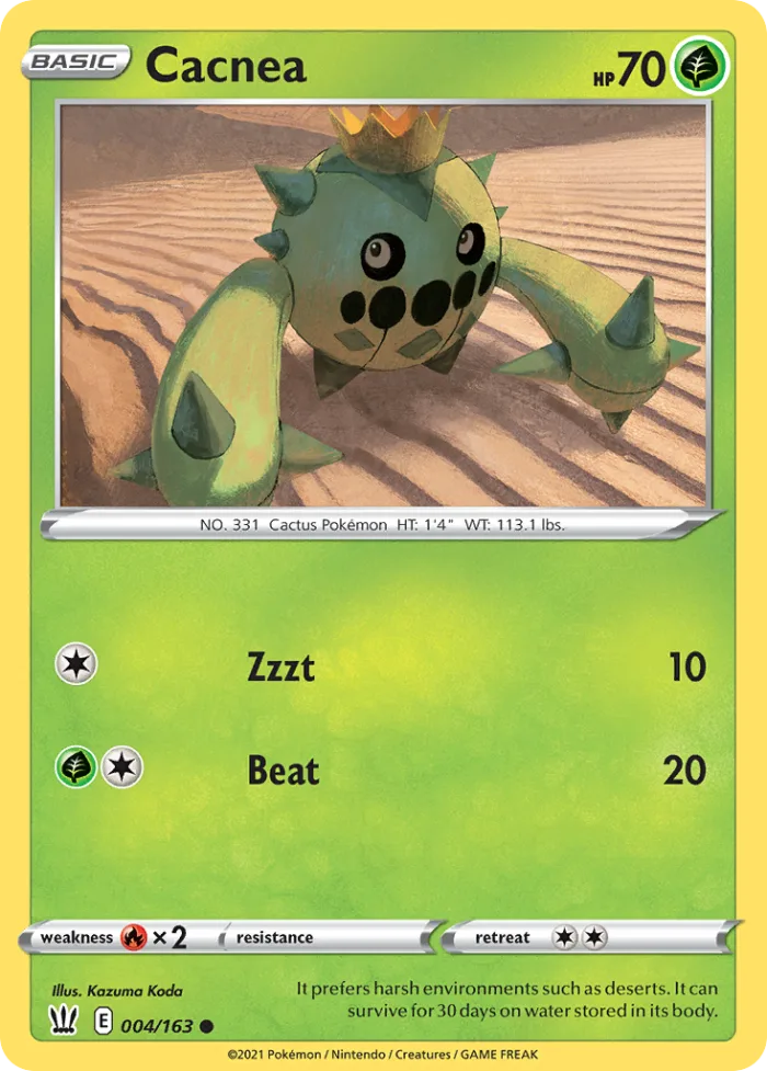Cacnea #4 Battle Styles Pokemon card