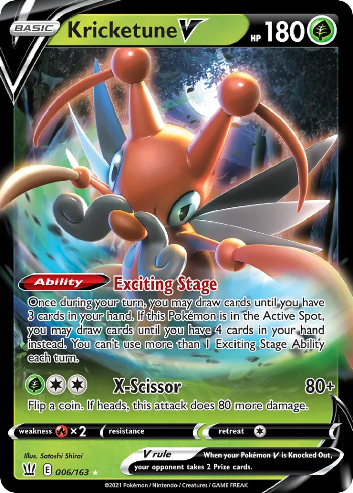 Kricketune V #6 Battle Styles Pokemon card