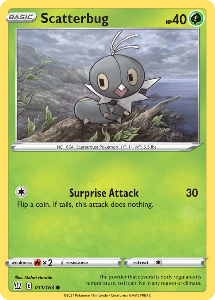 Scatterbug #11 Battle Styles Pokemon card