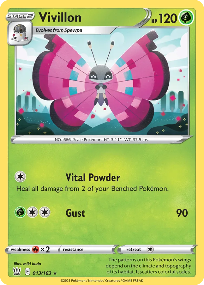 Vivillon #13 Battle Styles Pokemon card