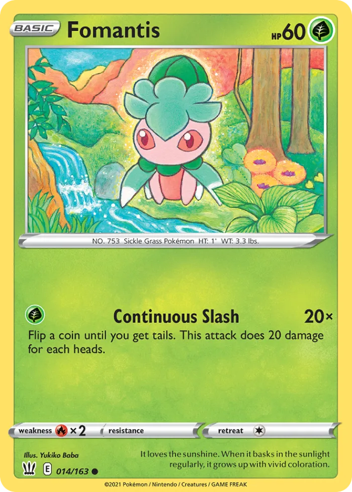 Fomantis #14 Battle Styles Pokemon card