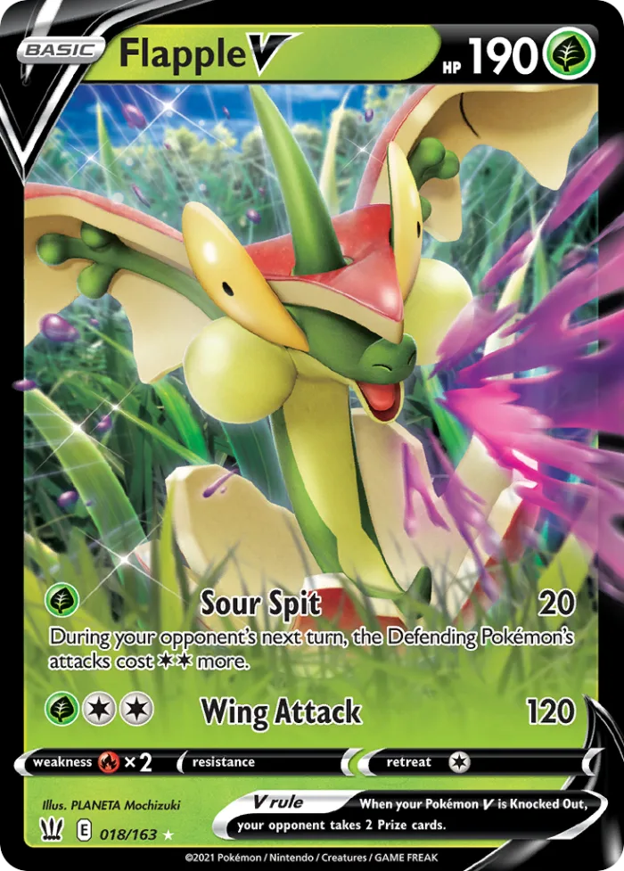 Flapple V #18 Battle Styles Pokemon card