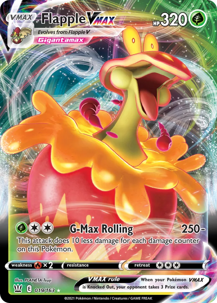 Flapple VMAX #19 Battle Styles Pokemon card