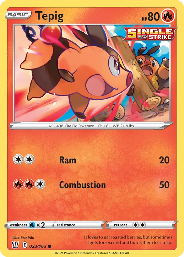 Tepig #23 Battle Styles Pokemon card