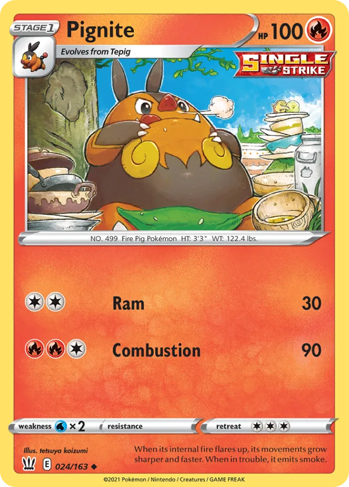 Pignite #24 Battle Styles Pokemon card