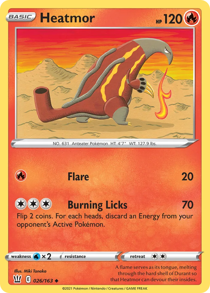 Heatmor #26 Battle Styles Pokemon card