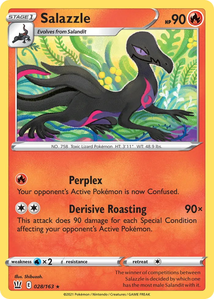 Salazzle #28 Battle Styles Pokemon card