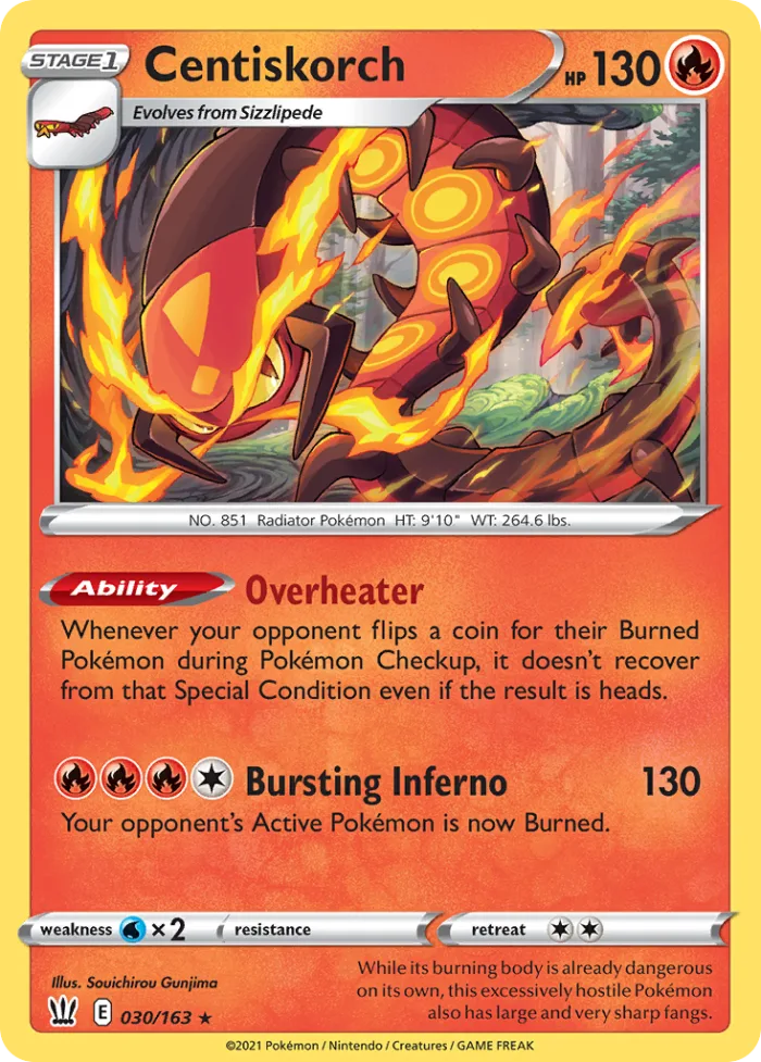 Centiskorch #30 Battle Styles Pokemon card