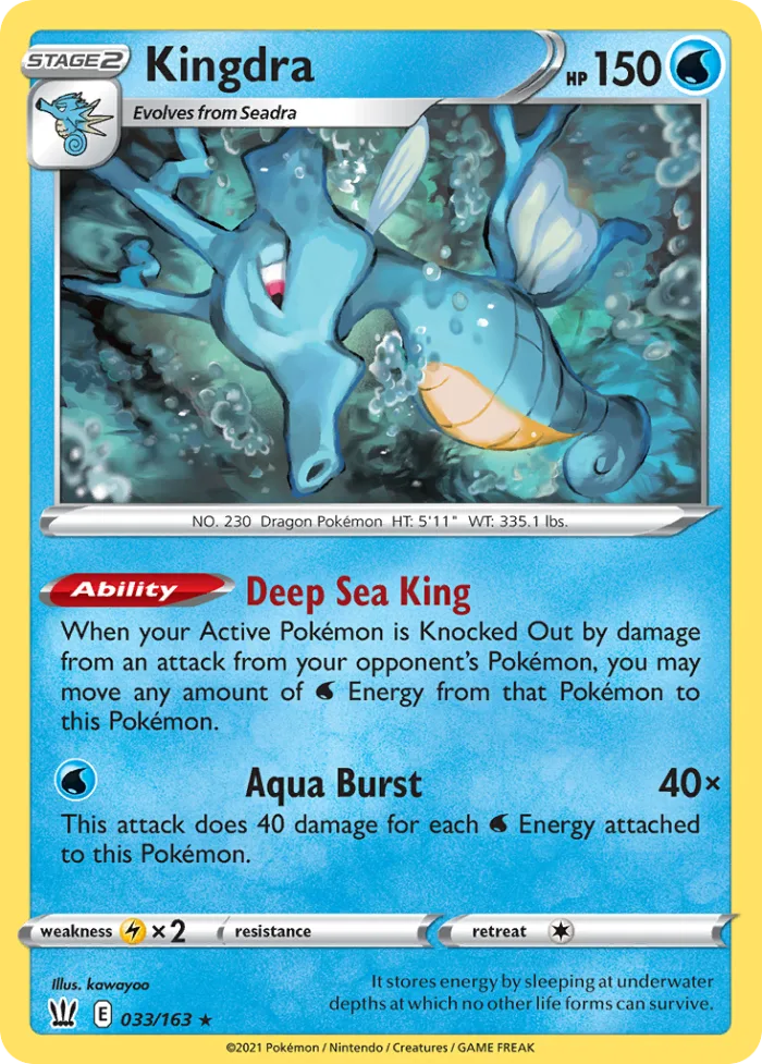 Kingdra #33 Battle Styles Pokemon card