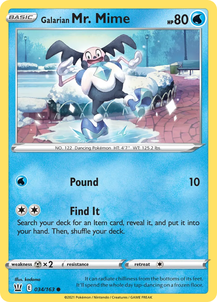 Galarian Mr. Mime #34 Battle Styles Pokemon card