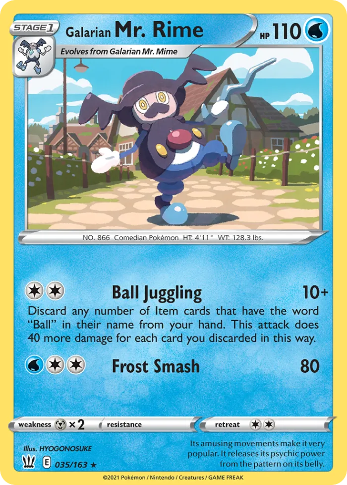 Galarian Mr. Rime #35 Battle Styles Pokemon card