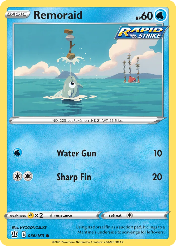 Remoraid #36 Battle Styles Pokemon card