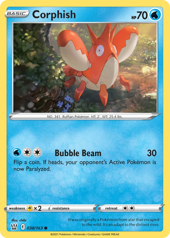 Corphish #38 Battle Styles Pokemon card