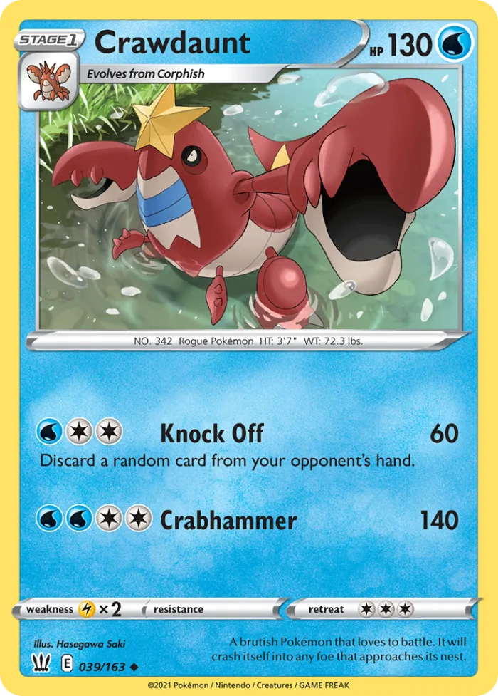 Crawdaunt #39 Battle Styles Pokemon card