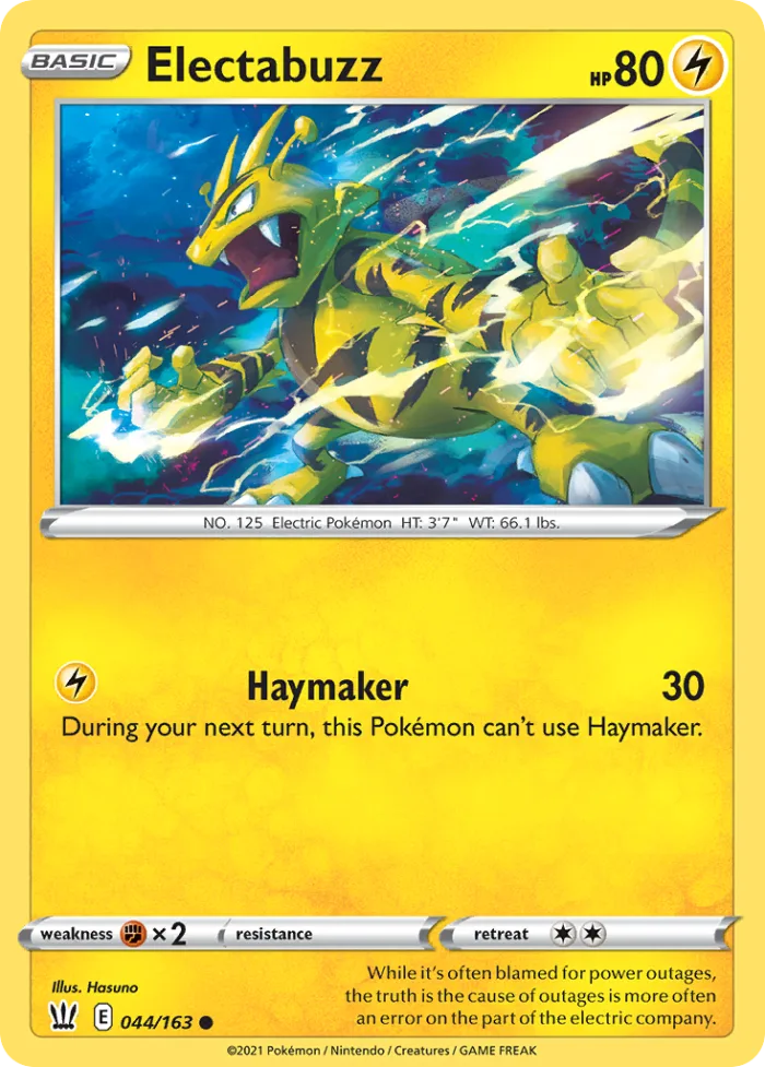 Electabuzz #44 Battle Styles Pokemon card