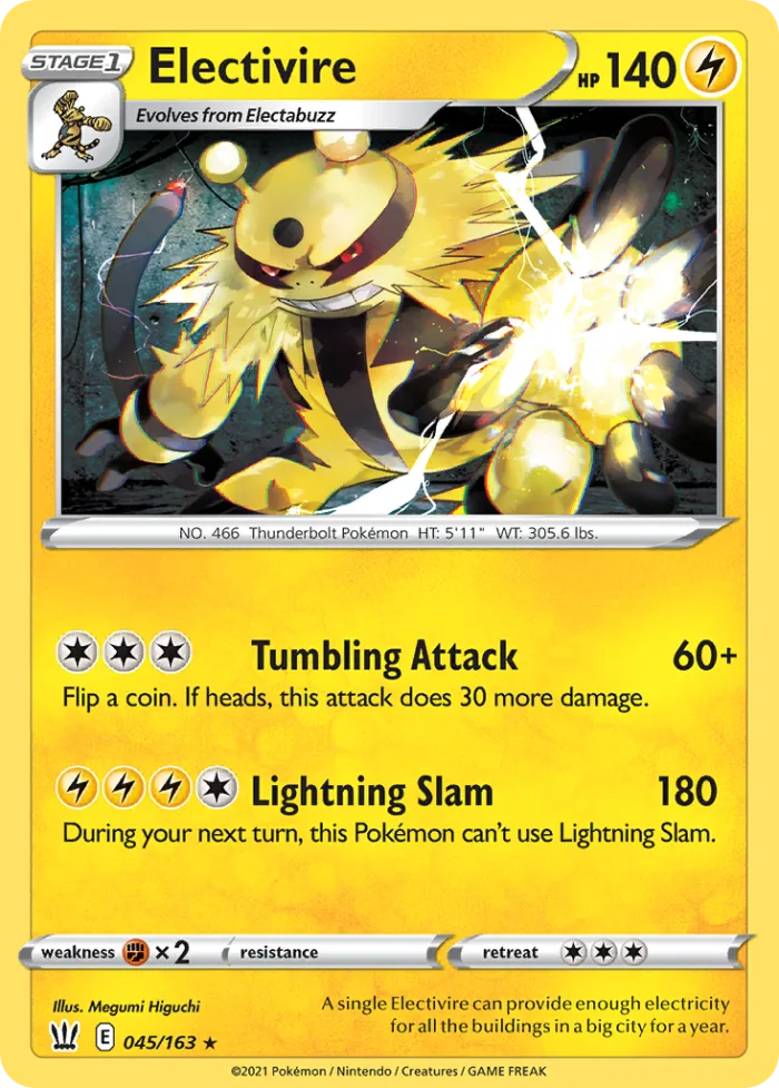 Electivire #45 Battle Styles Pokemon card