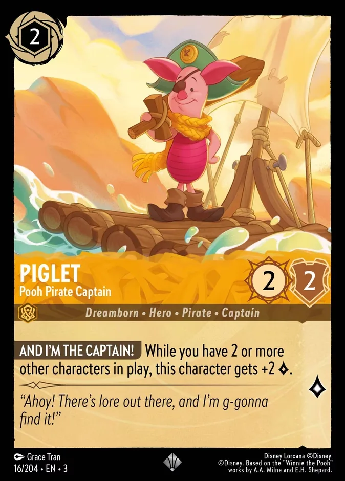Piglet #16 Into the Inklands Disney Lorcana card
