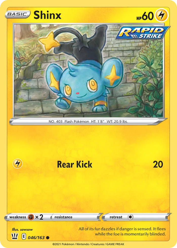 Shinx #46 Battle Styles Pokemon card
