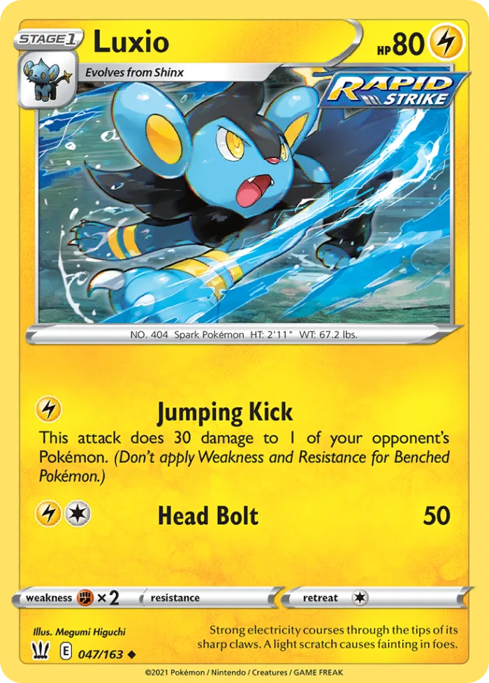 Luxio #47 Battle Styles Pokemon card