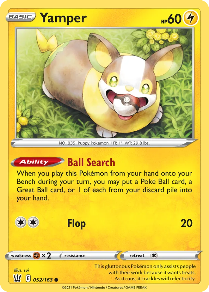 Yamper #52 Battle Styles Pokemon card