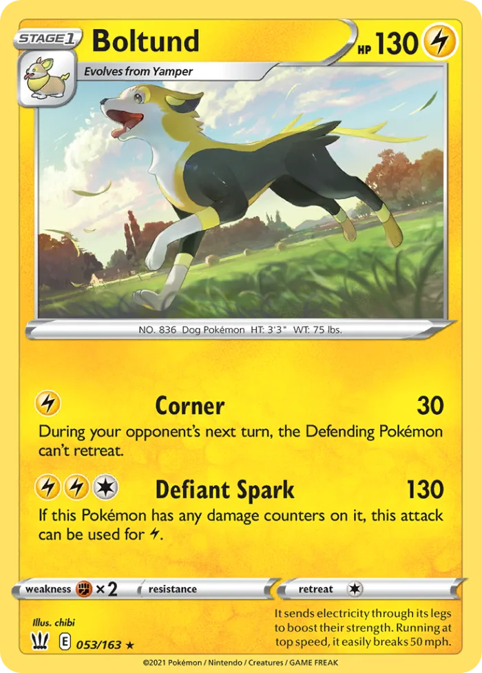 Boltund #53 Battle Styles Pokemon card