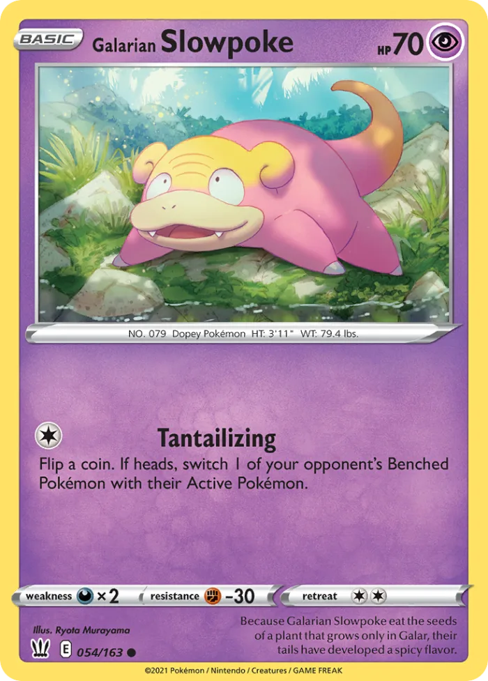 Galarian Slowpoke #54 Battle Styles Pokemon card