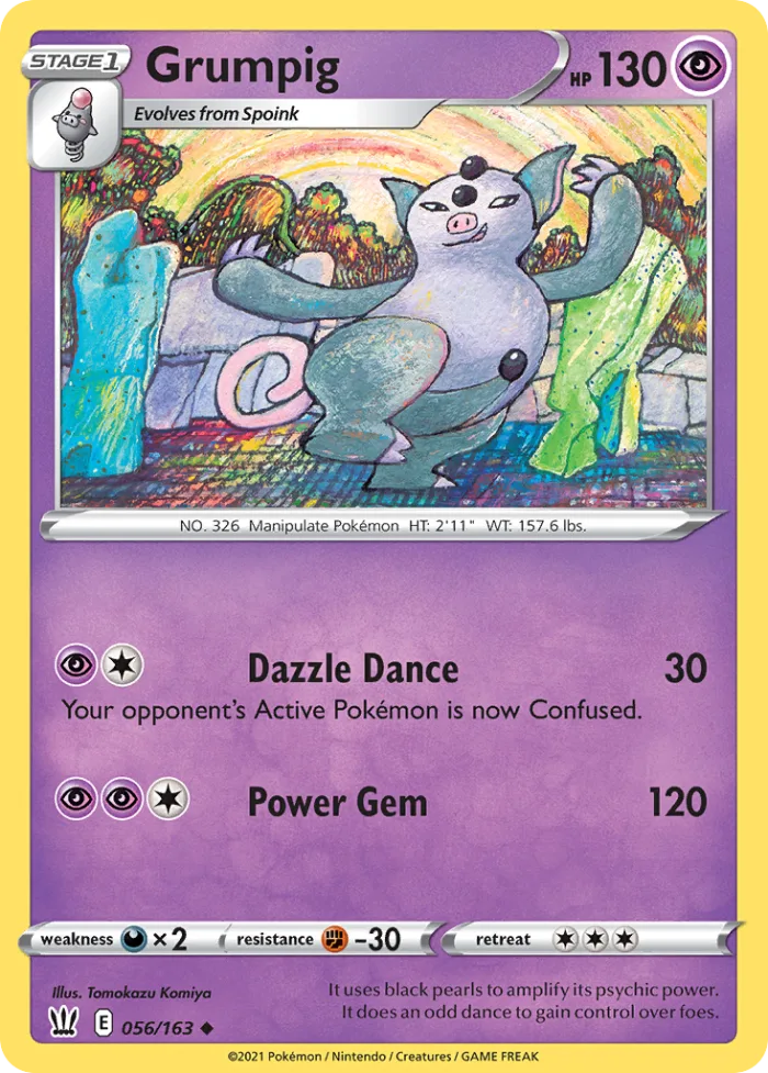 Grumpig #56 Battle Styles Pokemon card