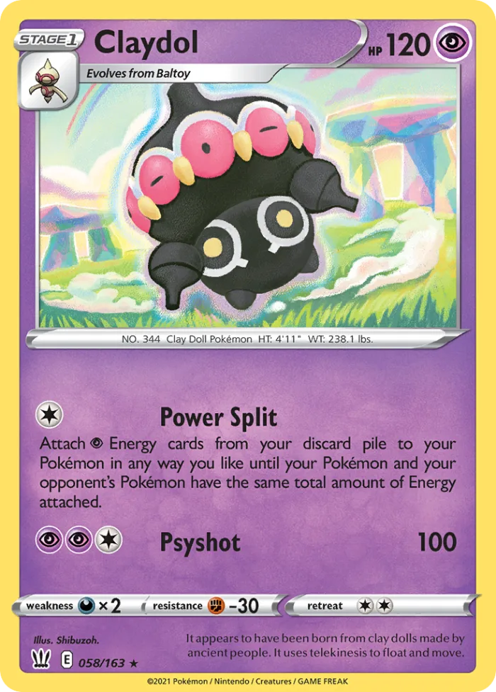 Claydol #58 Battle Styles Pokemon card