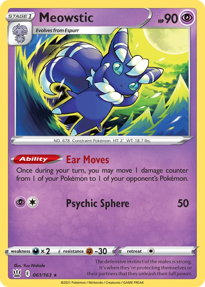 Meowstic #61 Battle Styles Pokemon card