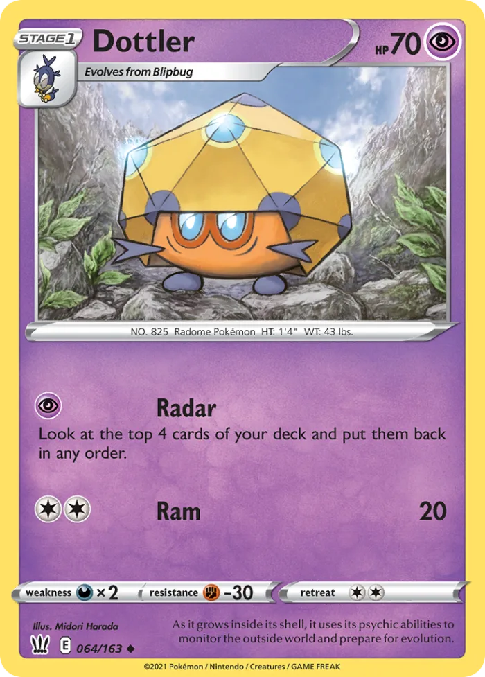 Dottler #64 Battle Styles Pokemon card
