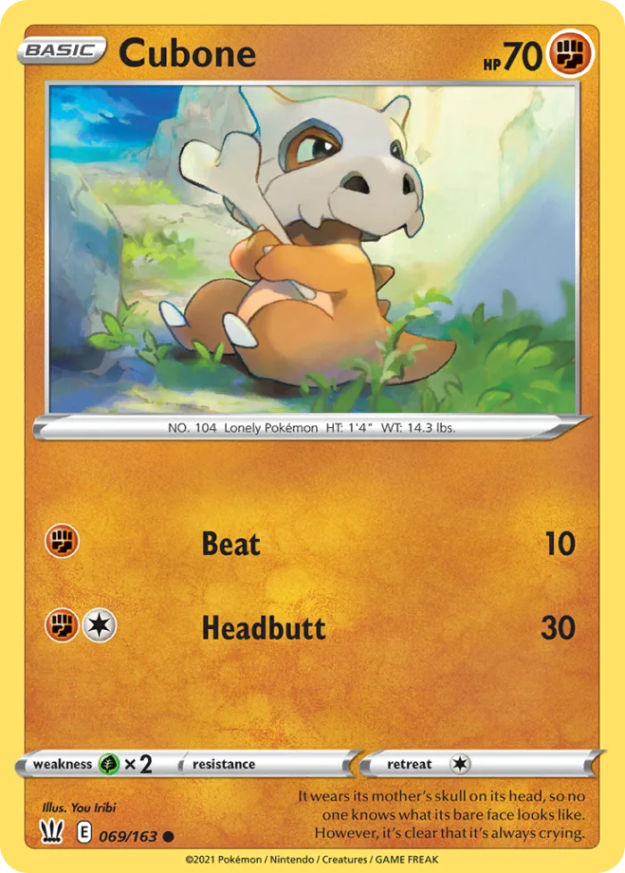Cubone #69 Battle Styles Pokemon card