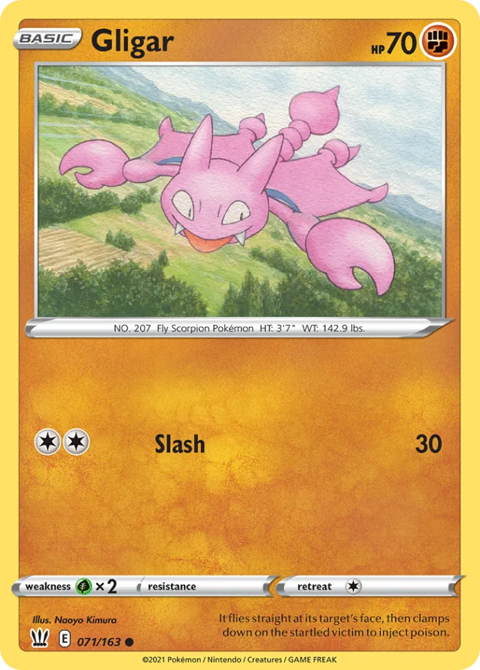 Gligar #71 Battle Styles Pokemon card