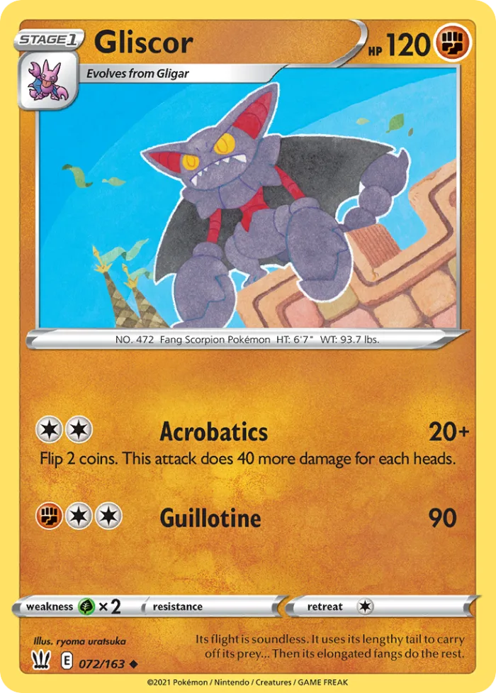 Gliscor #72 Battle Styles Pokemon card