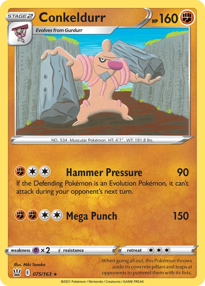 Conkeldurr #75 Battle Styles Pokemon card