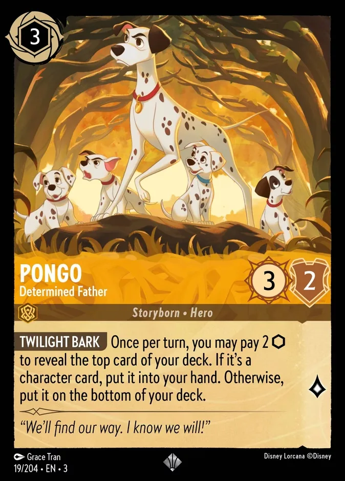 Pongo #19 Into the Inklands Disney Lorcana card