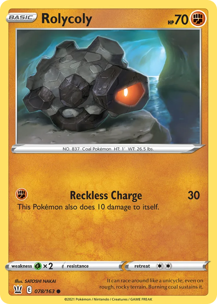Rolycoly #78 Battle Styles Pokemon card