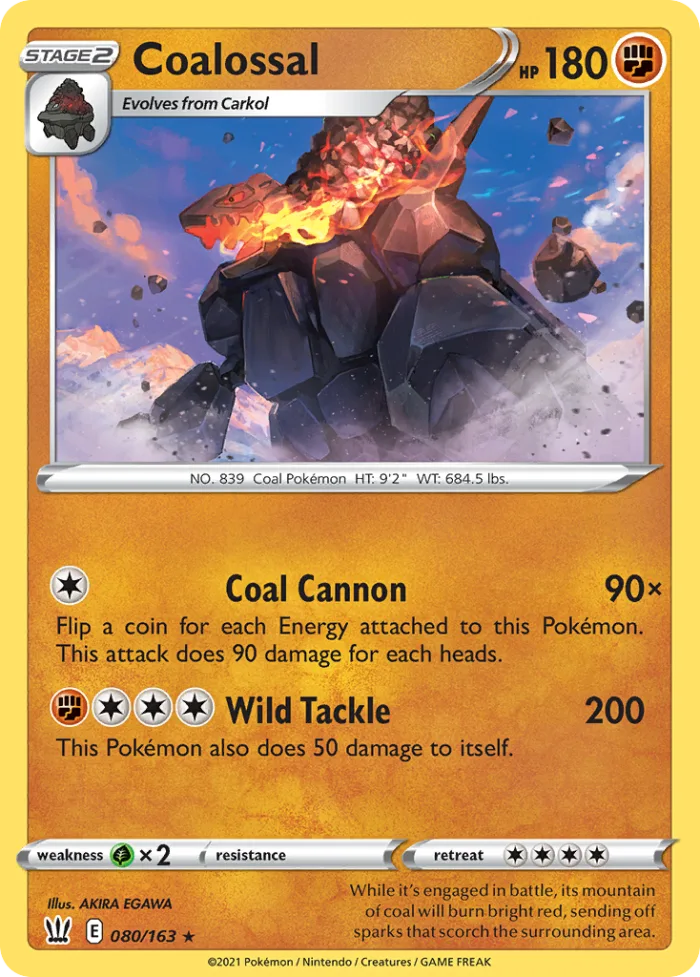 Coalossal #80 Battle Styles Pokemon card