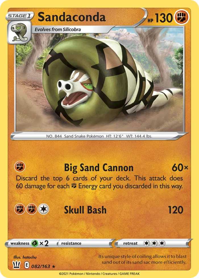 Sandaconda #82 Battle Styles Pokemon card