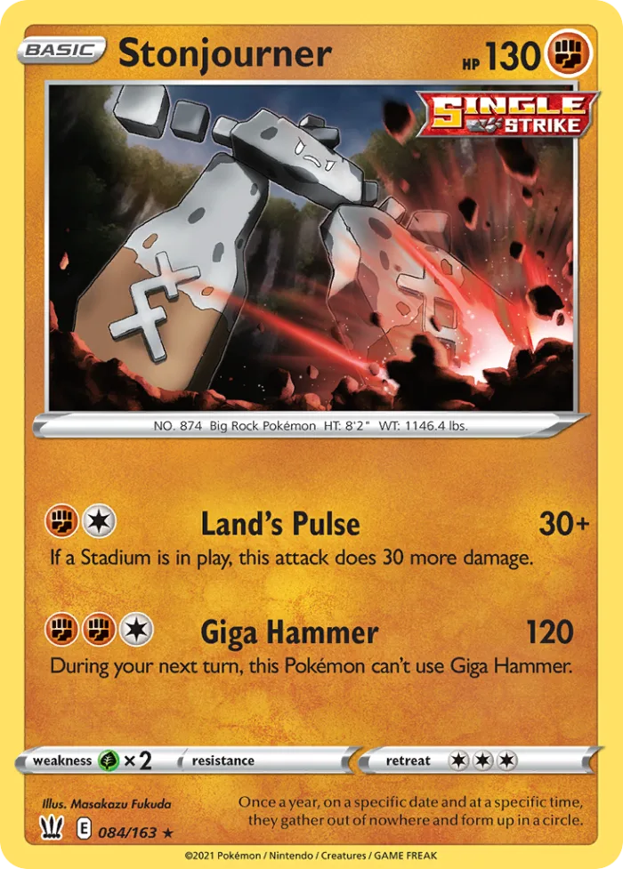 Stonjourner #84 Battle Styles Pokemon card
