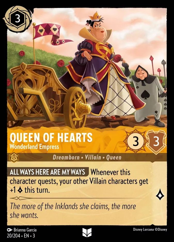 Queen of Hearts #20 Into the Inklands Disney Lorcana card