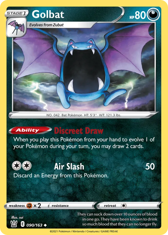 Golbat #90 Battle Styles Pokemon card