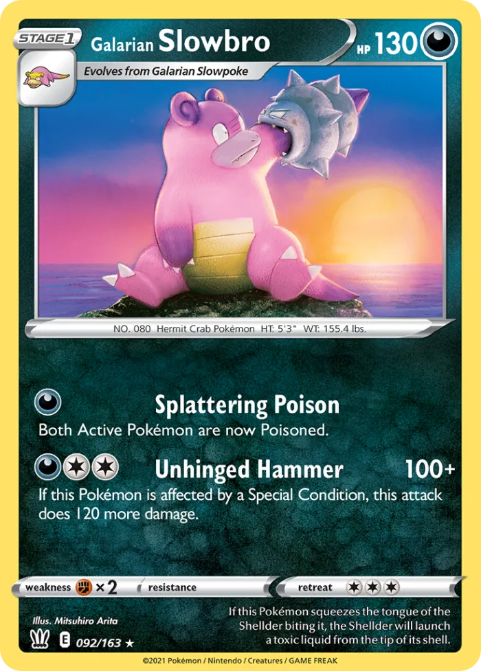 Galarian Slowbro #92 Battle Styles Pokemon card