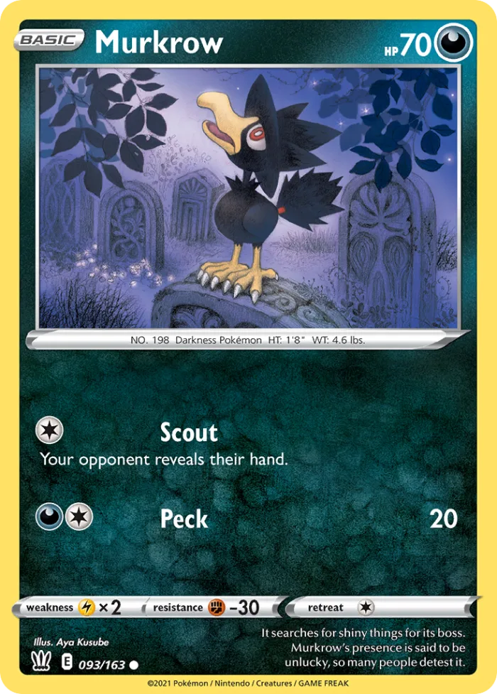 Murkrow #93 Battle Styles Pokemon card