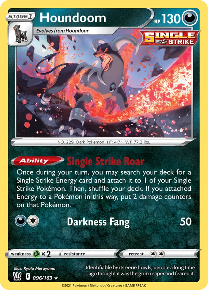 Houndoom #96 Battle Styles Pokemon card