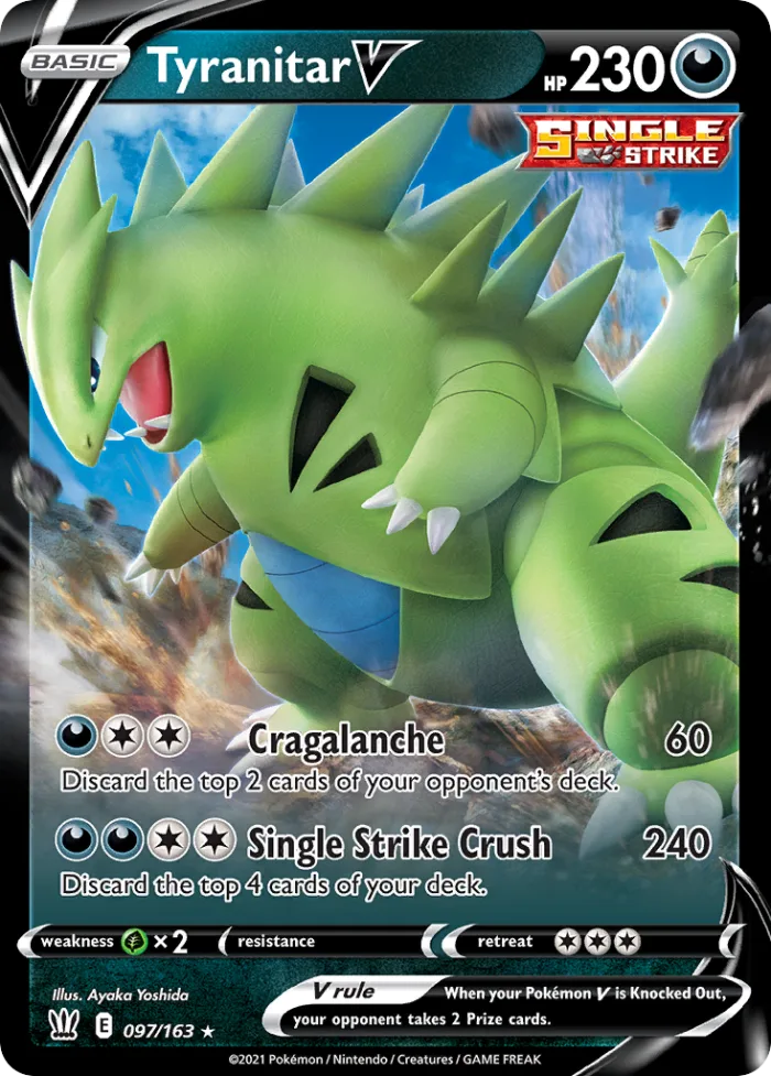 Tyranitar V #97 Battle Styles Pokemon card